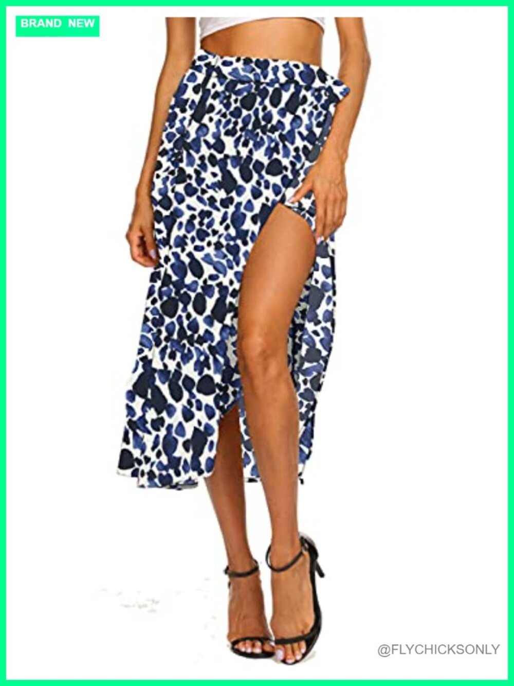 Leopard High Low Wrap Midi Skirt with Slit for Beach Summer